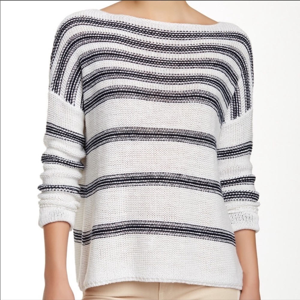 Vince Linen Stripe Sweater